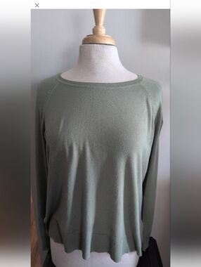 Zara Classic Lightweight Crewneck Sweater - Sage Green